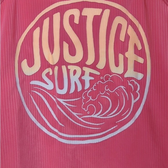 Justice Pink Surf One-Piece Swimsuit - Picture 2 of 4